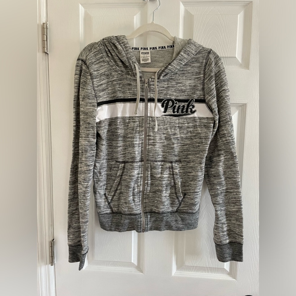 Victoria’s Secret PINK Zip Up Sweatshirt Hoodie Size Medium